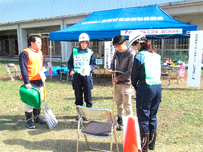 町防災訓練に参加しておられた住民の方にも飛び入り参加してもらいました。